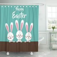 Зайче сладки зайчета щастлива великденска картичка заек изкуство фон банер завеса за душ