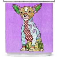 Душ завеси 70 73 от Dianoche Designs от Marley Ungaro - Chihuahua Dog Violet