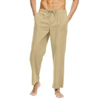 Небрежни панталони за мъже мъже през целия сезон годни панталони ежедневни всички плътни цветни животни памучно бельо свободно плюс размер панталон Модни плажни джобове панталон