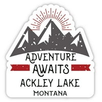 Езерото Акли Монтана Сувенир Винил Стикер Приключение Очаква Дизайн
