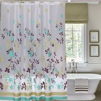 Завеса за душ за баня отпечатана тъкан сгъстена водоустойчива плат кафе дърво завеса за душ с кука многоцветна
