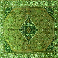Агли Компания Закрит Кръг Персийски Зелени Традиционни Килими Площ, 5 ' Кръг