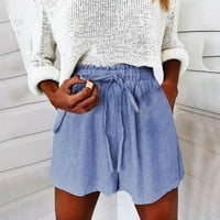 Жените плюс размер клирънс $ панталони, Модни дамски летни ежедневни Шнур шнур Шнур джоб Плътен цвят шорти