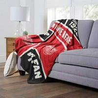 Детройт Ред Уингс НХЛ Цветен блок персонализирани коприна докосване хвърлят одеяло, 50 60