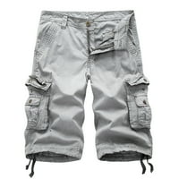 Мъжки товарни къси панталони ежедневни спокойни прилепнали еластични панталони на открито леки пешеходни джогинг джоджър с множество джобове