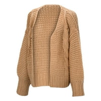 Pgeraug акрилен жилетка за жени Mohair Cardigan пуловер Кардиган Топло яке есенни дрехи за жени кафяво 3xl