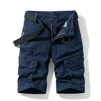 Hot6sl къси панталони за мъже ежедневни, летни леки къси памуци памук, измит измит стил Blue пет долара артикули Просверие 2