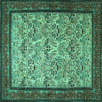 Ahgly Company Indoor Rectangle Persian Turquoise Blue Traditional Area Rugs, 4 '6'