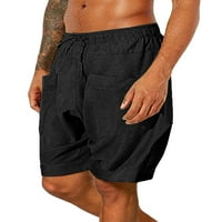 Voguele мъже дъна с висока талия плаж шорти за теглене лято къси панталони йога мини панталони класически годни черни 2xl