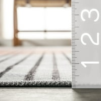 нулум Мартине абстрактно слънце машинно пране площ килим, 2 '8 8', прашен бял