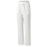 Leey-World работни панталони за мъже панталони, съчетаващи панталони с джобове модна спортна дантелена вратовръзка Мъжки тенденция Цвят крак нагоре дишащ хмел мъжки панталони бели, xxl