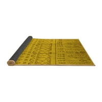 Ahgly Company Indoor Rectangle Oriental Yellow Industrial Area Rugs, 7 '9'