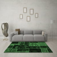 Ahgly Company Indoor Rectangle Patchwork Emerald Green Transitional Area Cugs, 8 '12'