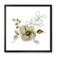 Дизайнарт 'клонки от евкалипт със Анемония букет цветя' традиционна оформена рамка