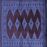 Ahgly Company Machine Wareable Indoor Rectangle Southwestern Blue Country Area Rugs, 5 '7'