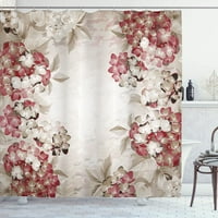 Trcompare флорален душ завеса цъфтяща хортензия цветя листа баня завеса винтидж стил пролетта природа букет печат баня завеси