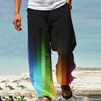 Jyeity Fall Спестяване Мъже лятна ежедневна модна градиент печат еластична талия Прав панталони панталони копринени панталони многоцветни размери