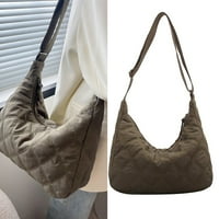 Женска чанта найлонова ватирана подплатена къса дръжка тотални чанти от рамо дами странични чанти странични чанти
