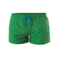 Мъжки дъна на Abtel с облицовка на летни къси панталони класически прилепнали плажни къси панталони Мъжки хавайски празнични мини панталони Армия Зелени XXL