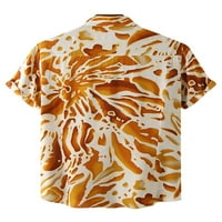 Lumento Mens Casual Beach Tee Хавайски тениска с къс ръкав тениска торбичка завой яка летни ризи