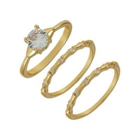 Вярвайте в блясък карат глоба Златна плоча жените сватба Комплект размер пръстен комплект