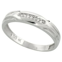 10k бяло злато мъжки диамантен сватбена лента пръстен за мъже 0. cttw блестящ отрязан широк размер 13