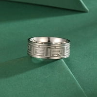 Гръцка лента от неръждаема стомана Геометрични пръстени за мъже Мъжки стимпанк Хип Хоп Винтидж пръстен на пръст прост подарък
