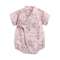 Бебешки дрехи Лято бебе бебе флорален модел ретро детски онези за години бебешки комбинезон сладък бебешки плат