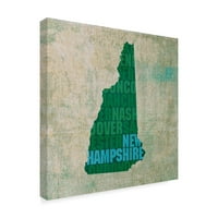 Марка изобразително изкуство 'Ню Хемпшир държавни думи' платно изкуство от червен Атлас дизайни