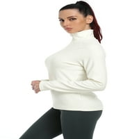 цип пуловер за жени термо ризи с дълъг ръкав руно яке